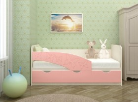 Кровать Бабочки 1,6м (Розовый металлик) в Северо-Енисейском - severo-enisejskij.katalogmebeli.com | фото